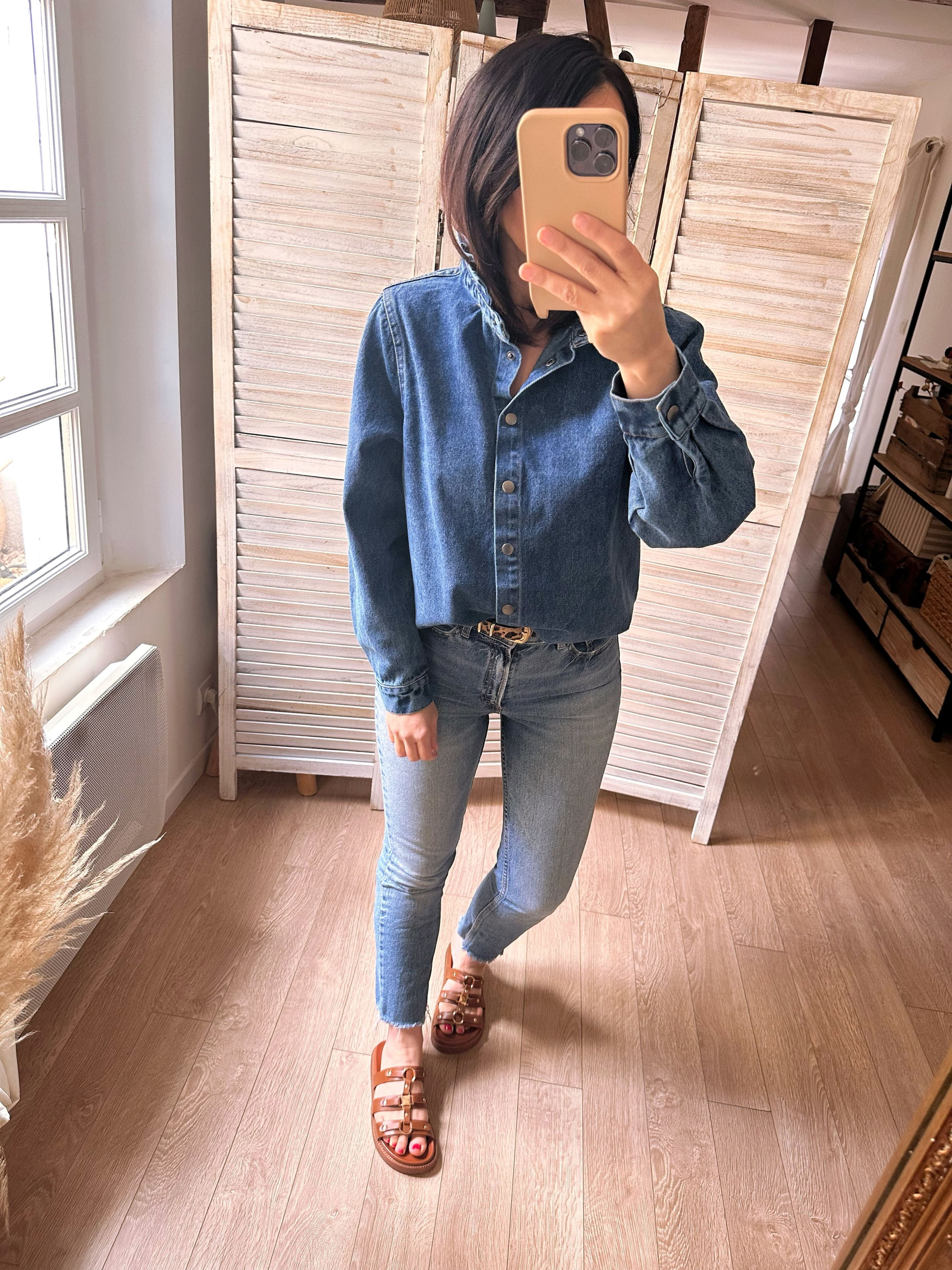 surchemise en jean bleu femme