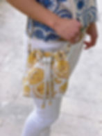 Sac tapisserie jaune et beige