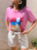 Short blanc à coeurs multicolores femme