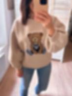 Sweat beige en coton oversize tendance