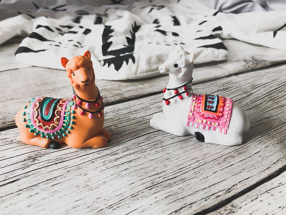 Miniature : Figurine lama blanche en résine