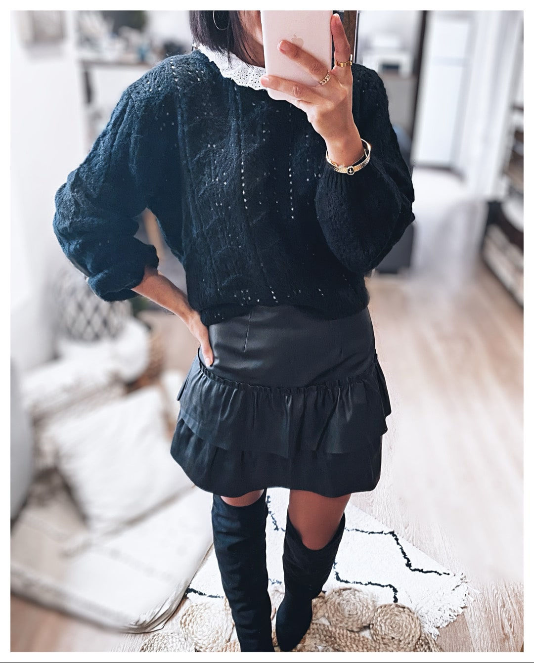 Jupe à volants noire