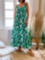 robe verte fleurie été féminine