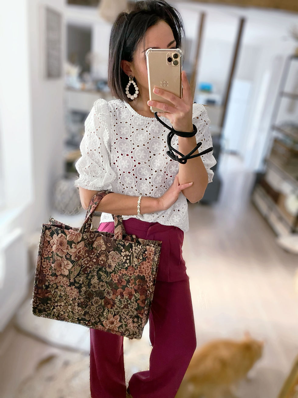 Pantalon large rose fuchsia