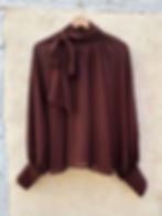 blouse lavallière chocolat femme