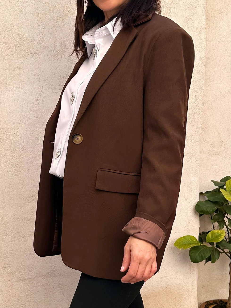 Miniatura: Veste femme marron à manches longues
