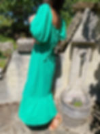 robe verte en gaze de coton dos nu