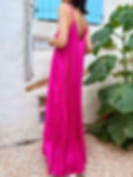 robe plissée fuchsia fluide été