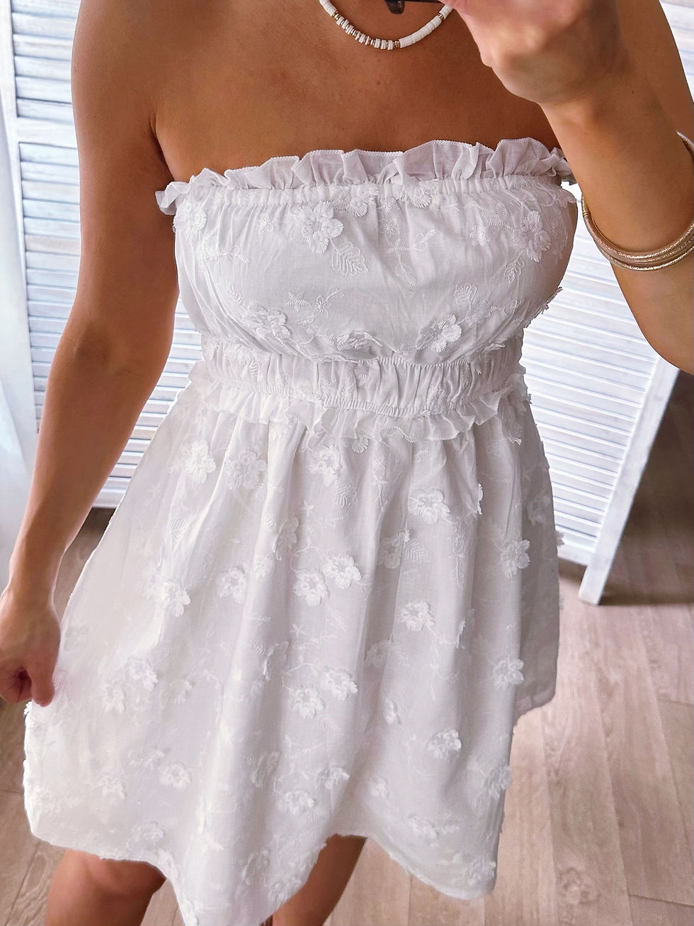 Miniatura: robe coton blanche été romantique