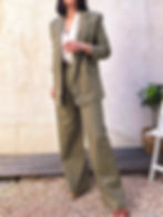 blazer kaki en lin léger et chic