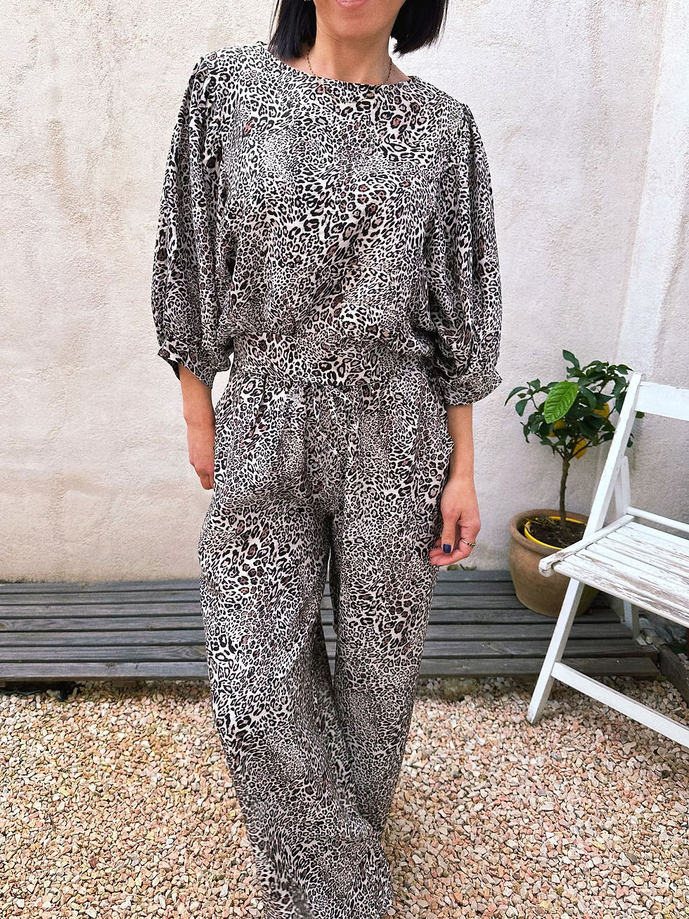 Miniature : Pantalon femme large léopard