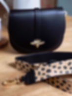 Bandoulière en cuir léopard