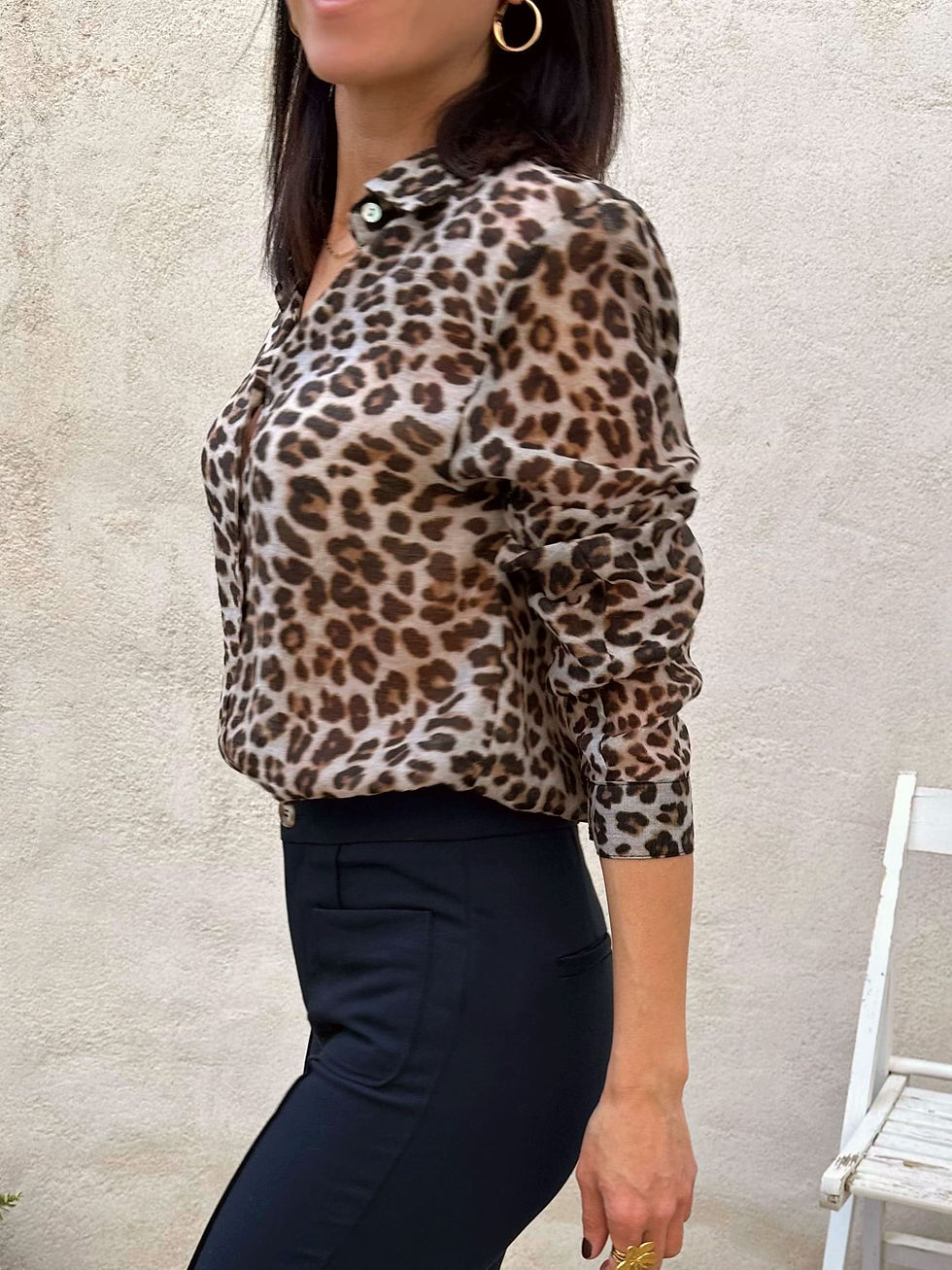 Thumbnail: Pantalon droit bleu marine femme tendance