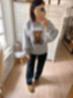 Sweat gris en coton oversize tendance