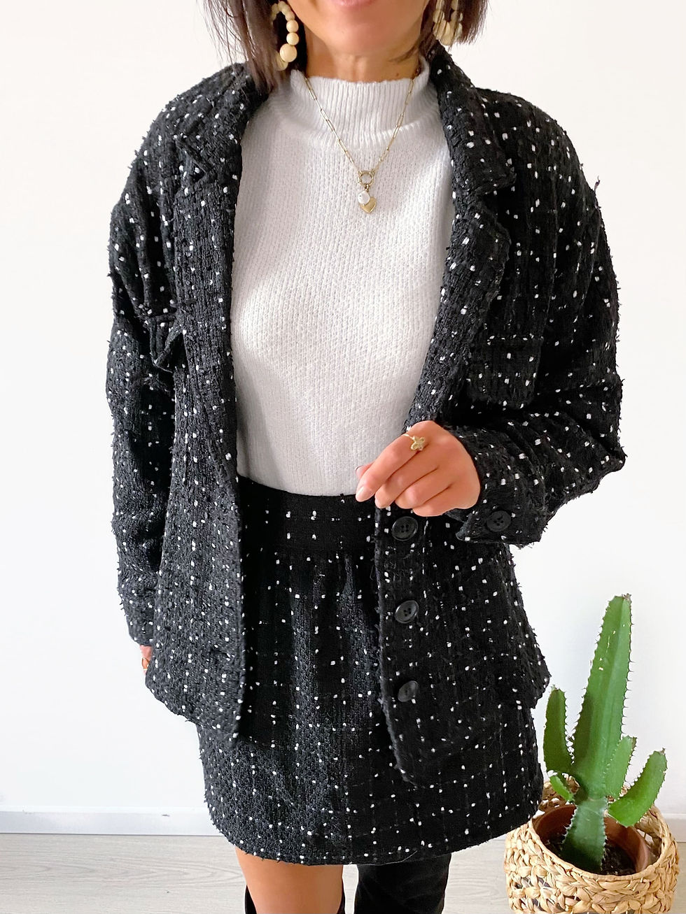Miniatura: veste chic à boutons et poches femme