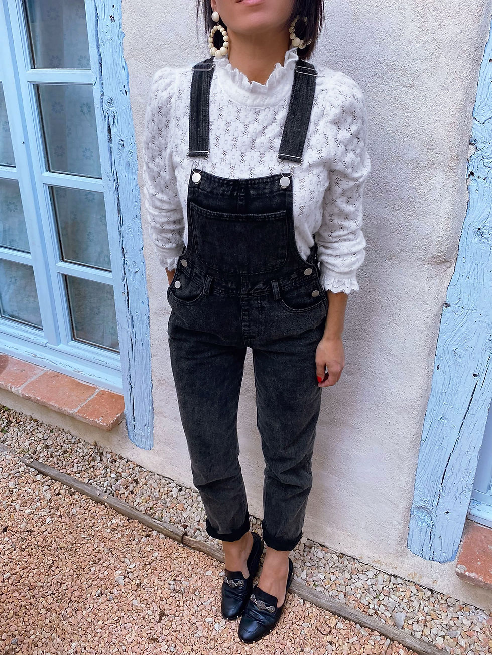 Salopette En Jean Noire ELIZABETH Lucilla Salopette En Jean Noire ELIZABETH Lucilla