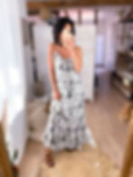 robe longue blanche dos nu fleurs été boutique lucilla