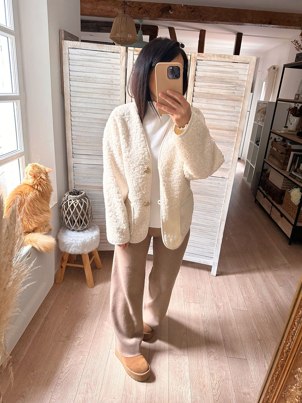 Miniature : veste sherpa écrue automne hiver