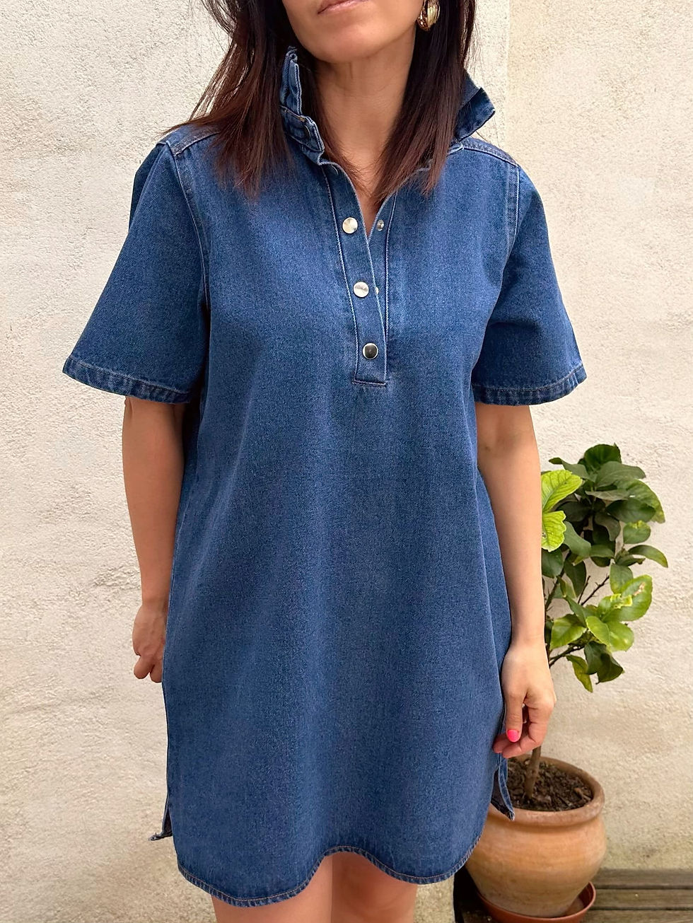 Miniature : Robe casual chic en jean pour femme