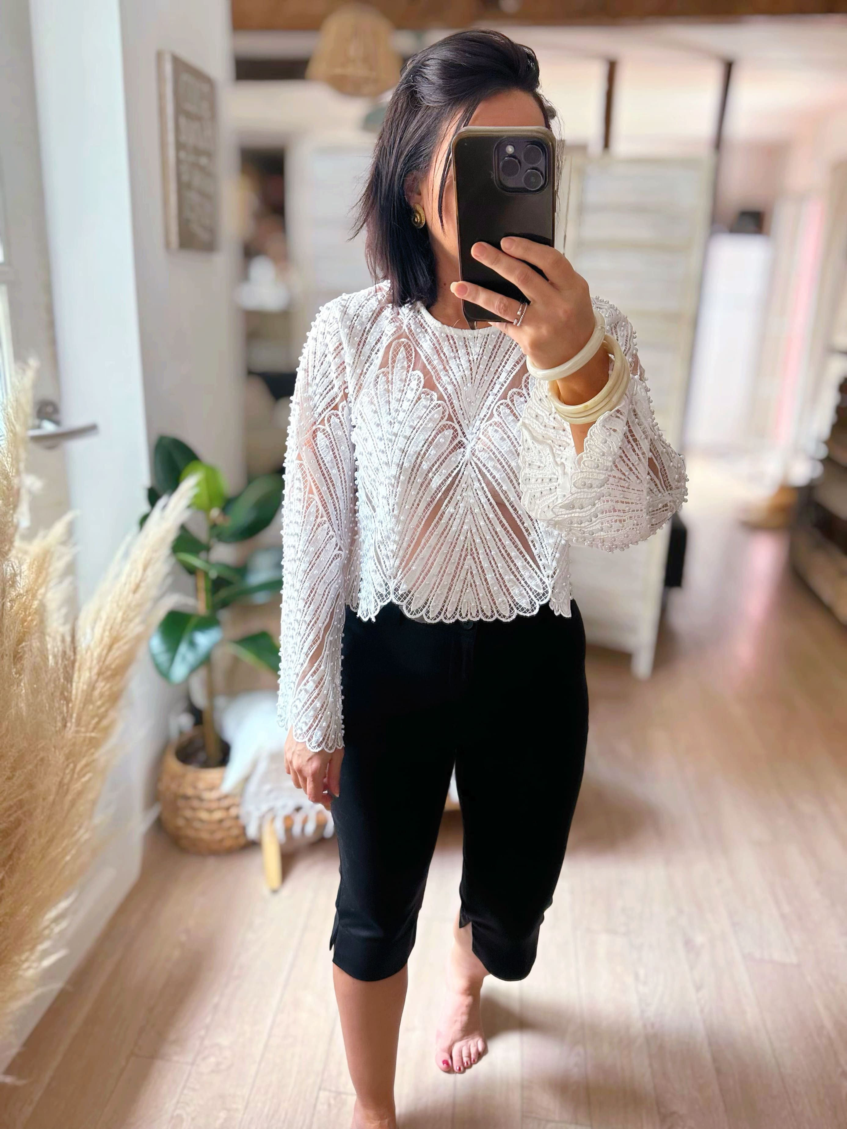 Blouse à perles - ANNA