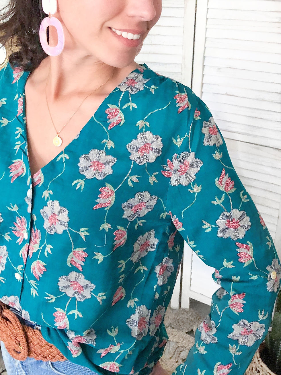 Chemisier en coton à fleurs