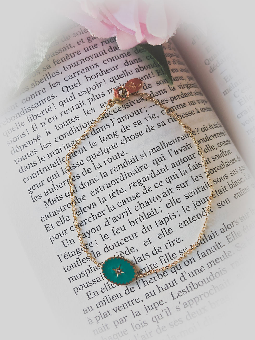 Bracelet étoile du nord doré et vert
