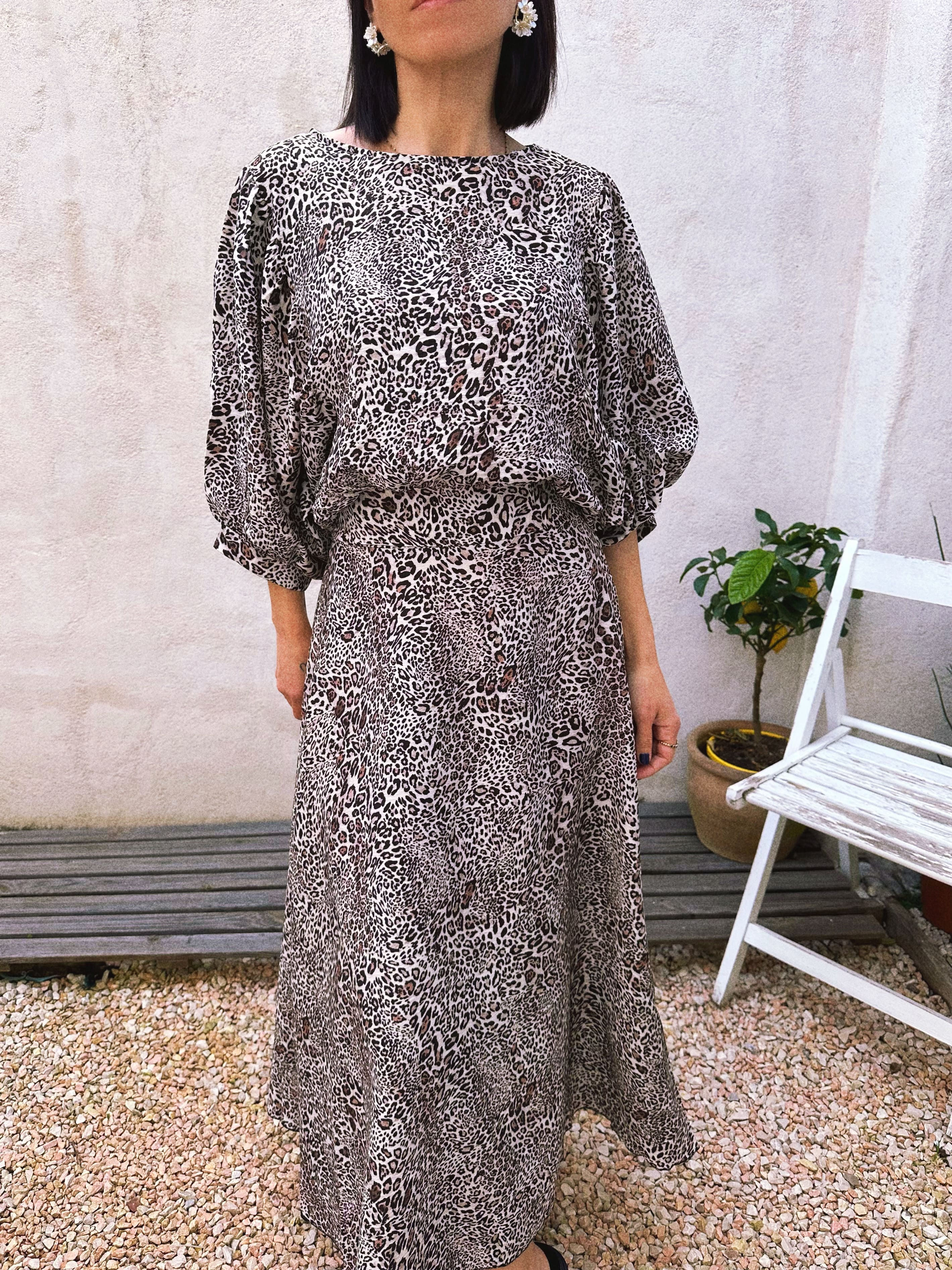 Jupe longue léopard