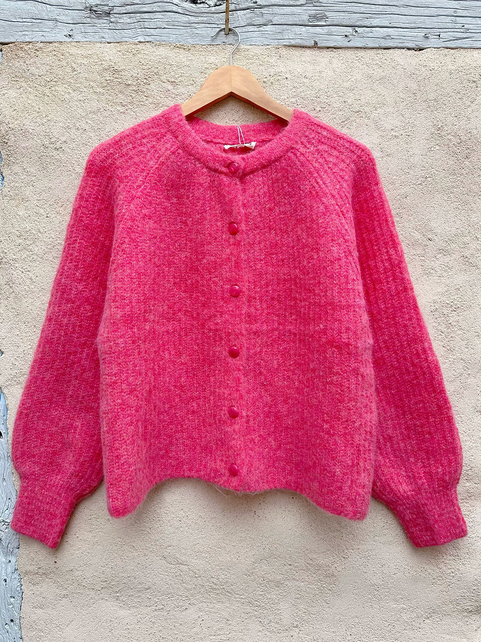Gilet framboise femme manches longues tendance mode