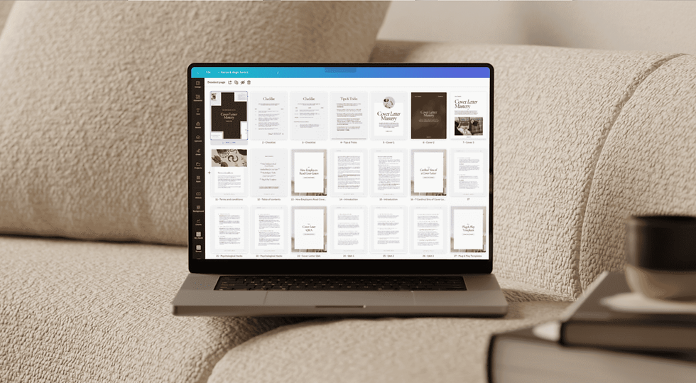 Canva workbook preview on a Macbook