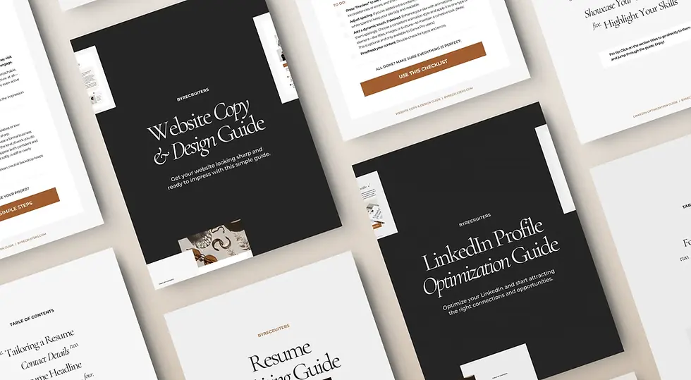 Thumbnail: Resume, LinkedIn and website writing guides, ebooks PDF