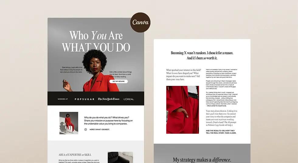 Thumbnail: Customizable Canva website template