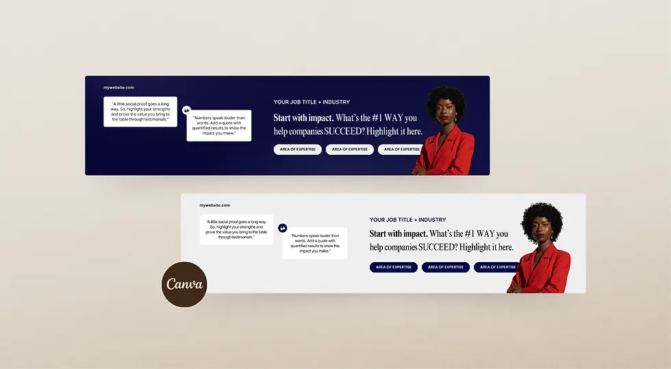 Thumbnail: Modern LinkedIn banner template in navy and gray