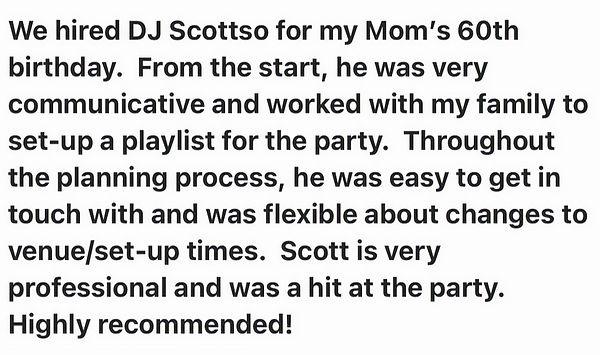 Review for DJ Services