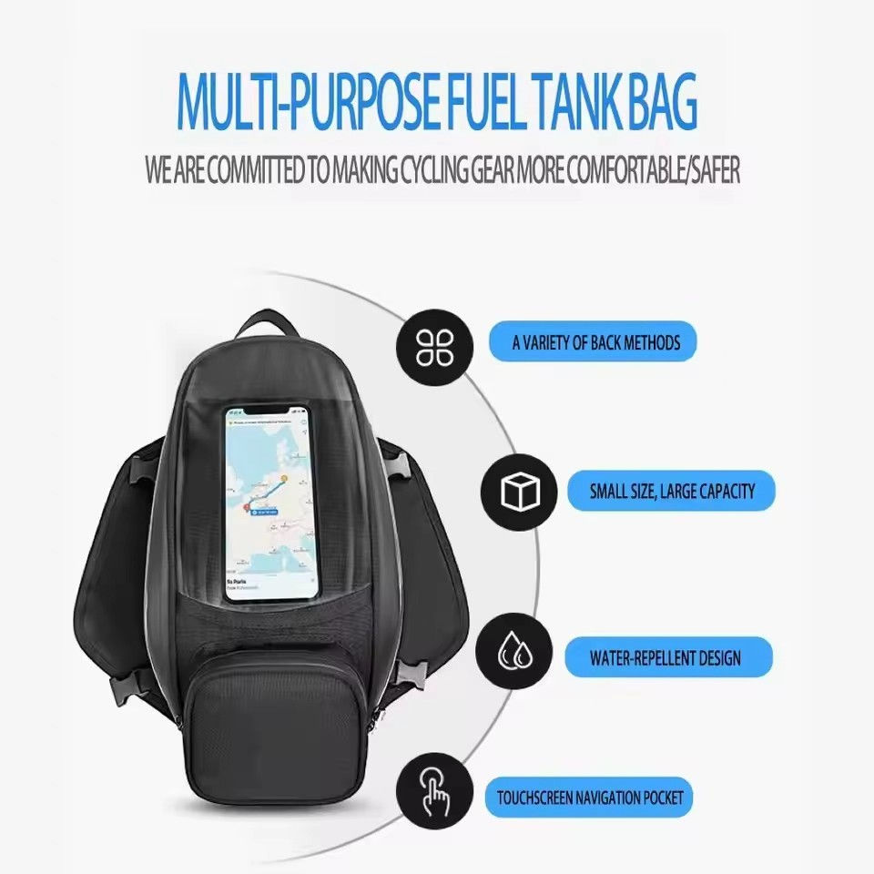 Thumbnail: Motorcycle Fuel Tank Navigation Bag Waterproof Large Capacity Luggage for QJMOTO