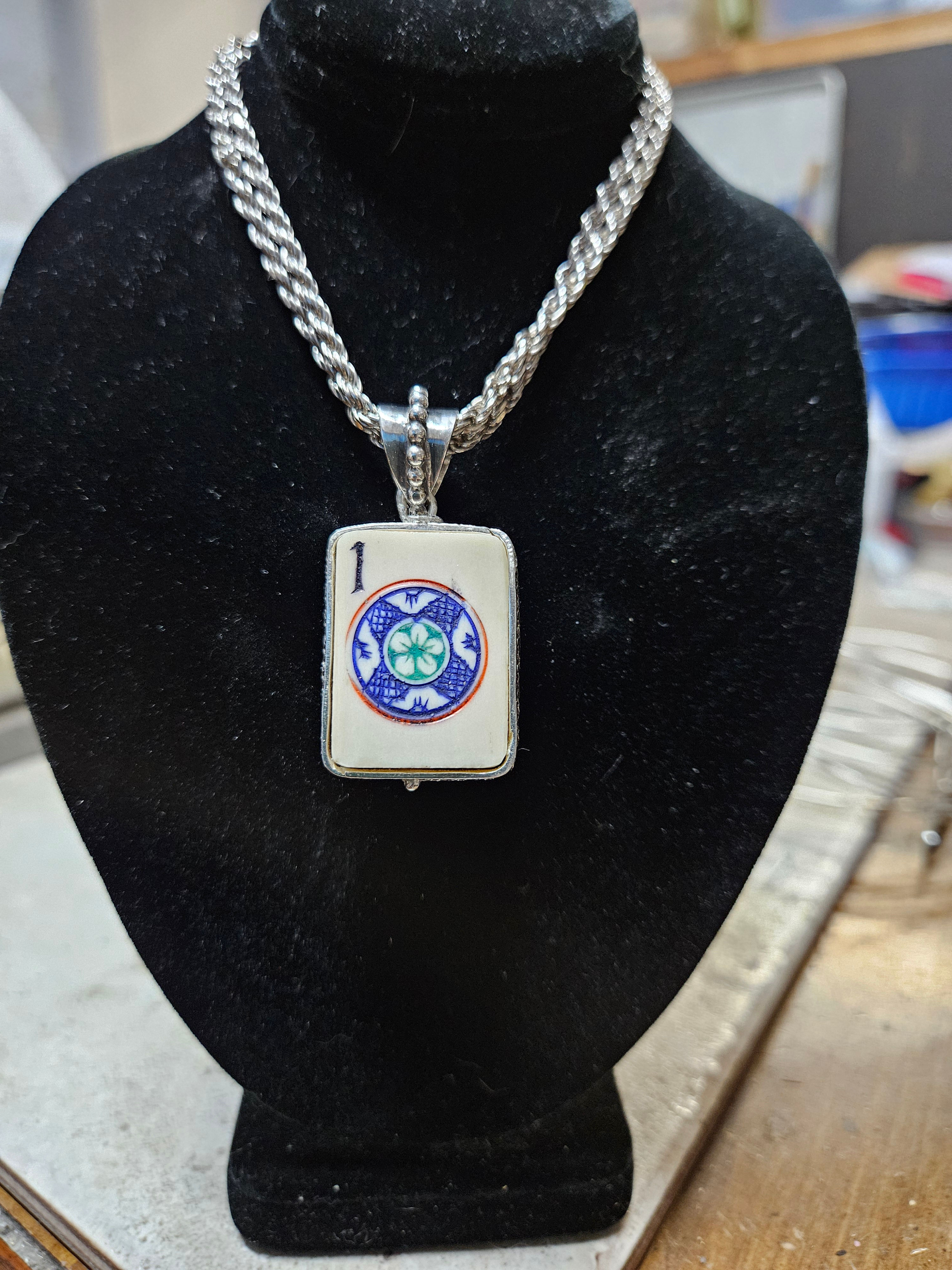 Mahjong Pendant Necklace