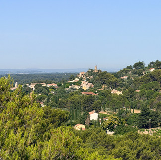 Rocher de Rocalinaud à Beaumes-de-Venise avec vue sur les Dentelles de Montmirail