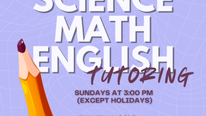 Sundays at 3 PM: (Free) Tutoring in Science, Math & English - 140 Mapleton Avenue