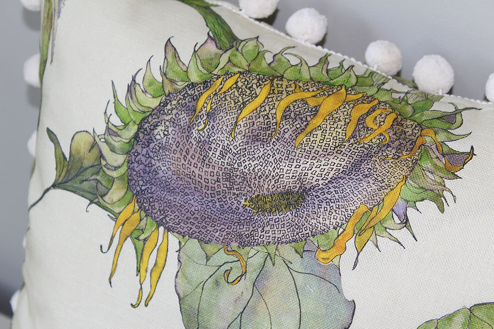 Thumbnail: Sunflowers cushion- cream