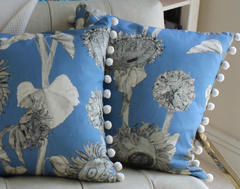 Thumbnail: Sunflowers cushion- wedgewood