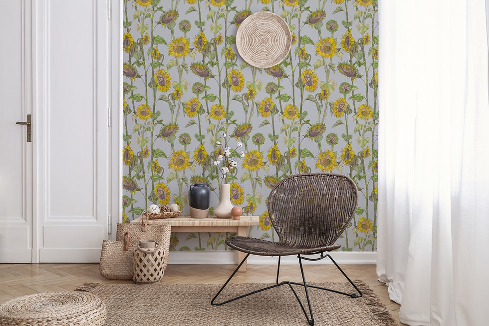 Thumbnail: Sunflowers wallpaper-grey