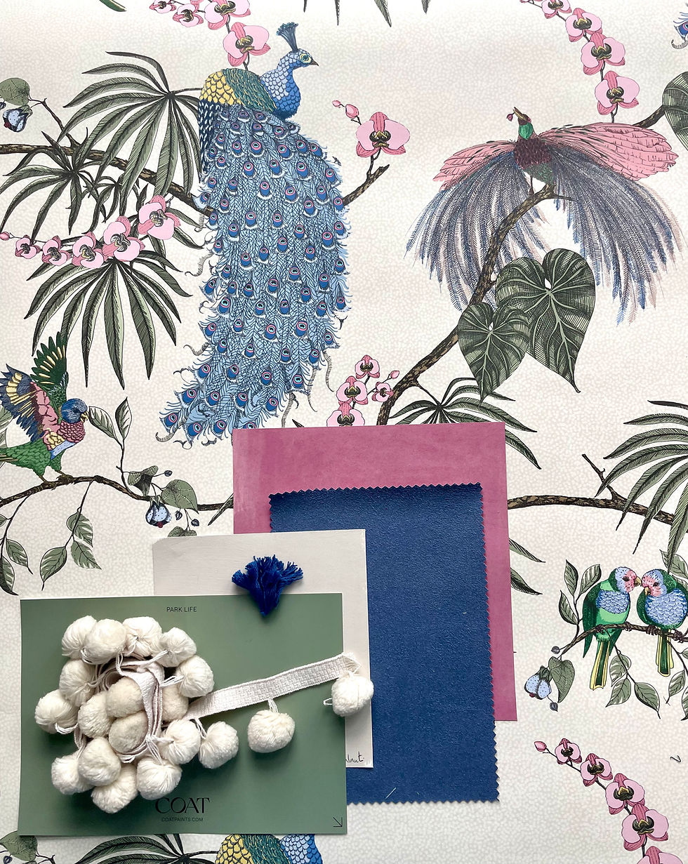 Thumbnail: Sample,Garden Aviary Fabric- cream