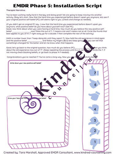 EMDR Phase 5: Installation Script (1pg) | Kindred Counselling