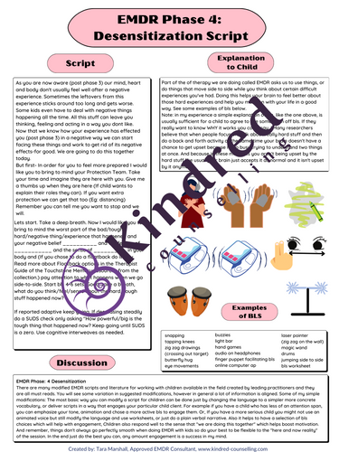 EMDR Phase 4: Desensitization Set-up and Basic Script 1pg | Kindred ...