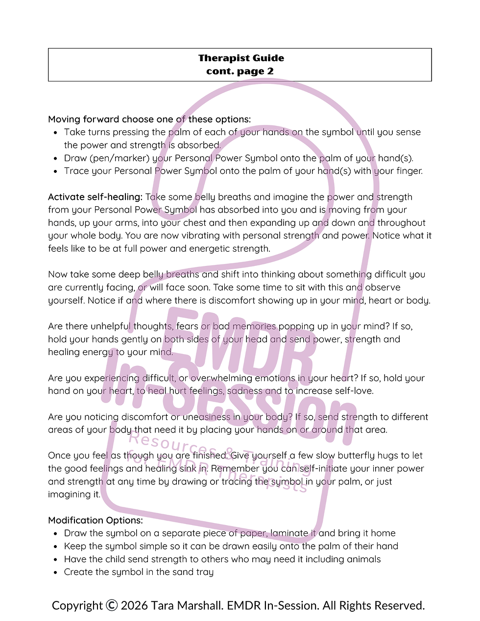 Thumbnail: EMDR Phase 2, 6, & 7: Personal Power Symbol: Good Vibes (3pgs)