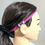 Thumbnail: Headband with pink strap holding cochlear implants on mannequin head Michela Design Canada