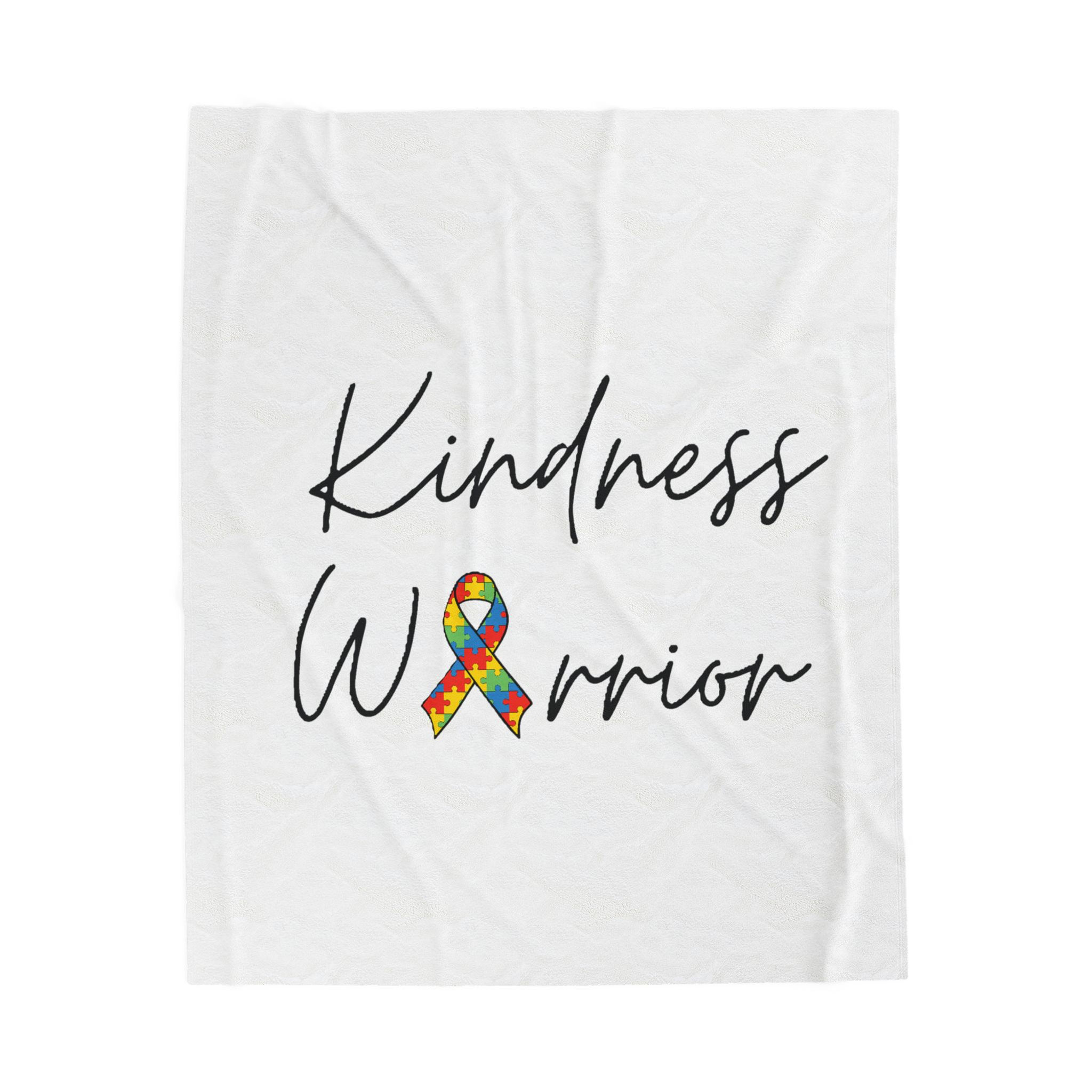 Whimsical Kindness Warrior Autism-Puzzle Ribbon Blanket