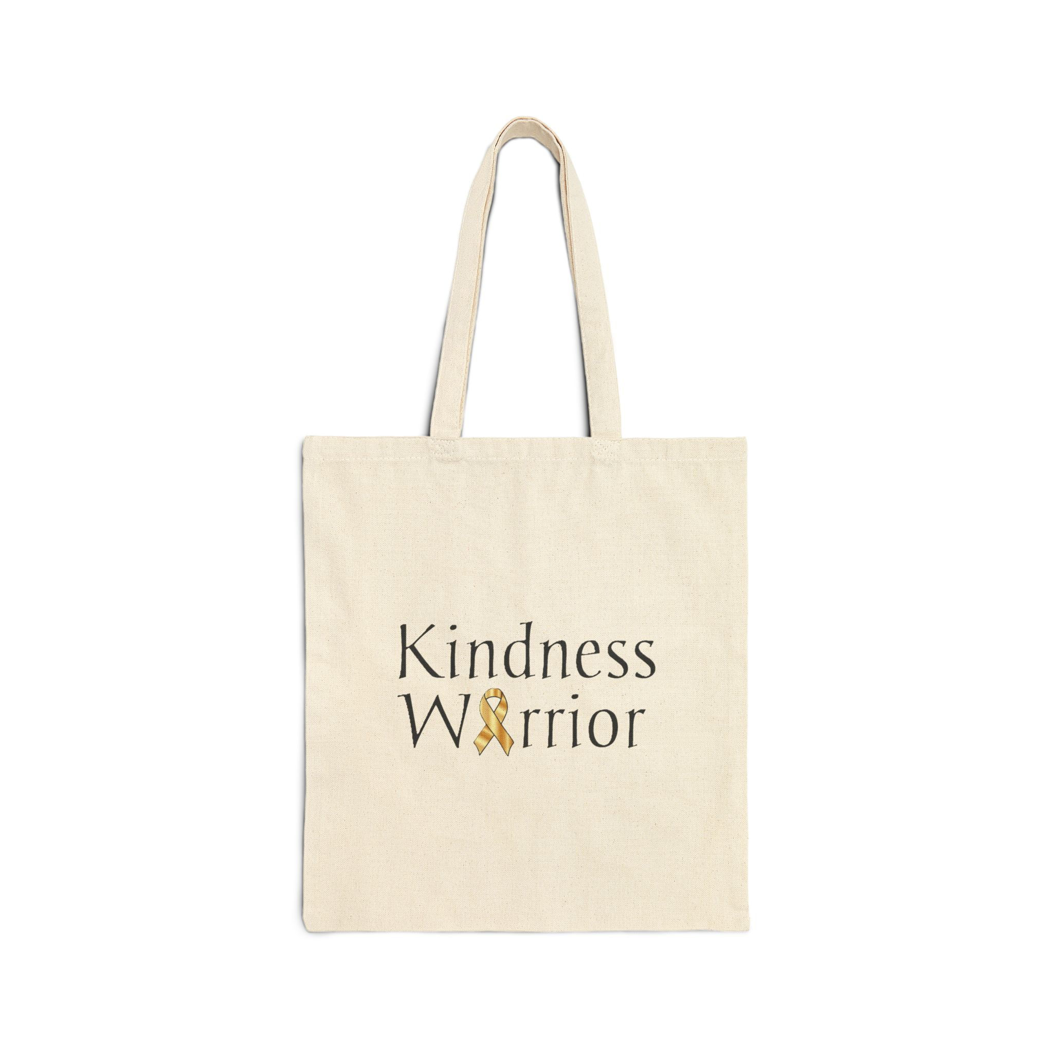 Kindness Warrior Childhood Cancer Canvas Tote Bag