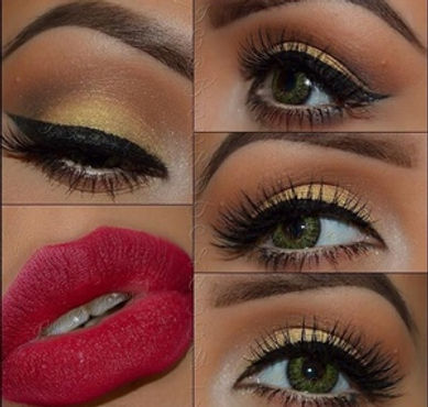 Close up of hybrid lash extensions with dramatic curl and fullness.