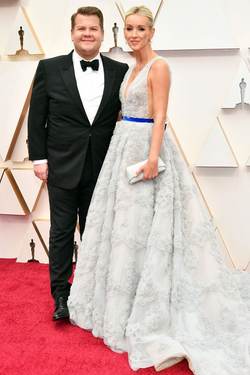James Corden and Julia Carey
