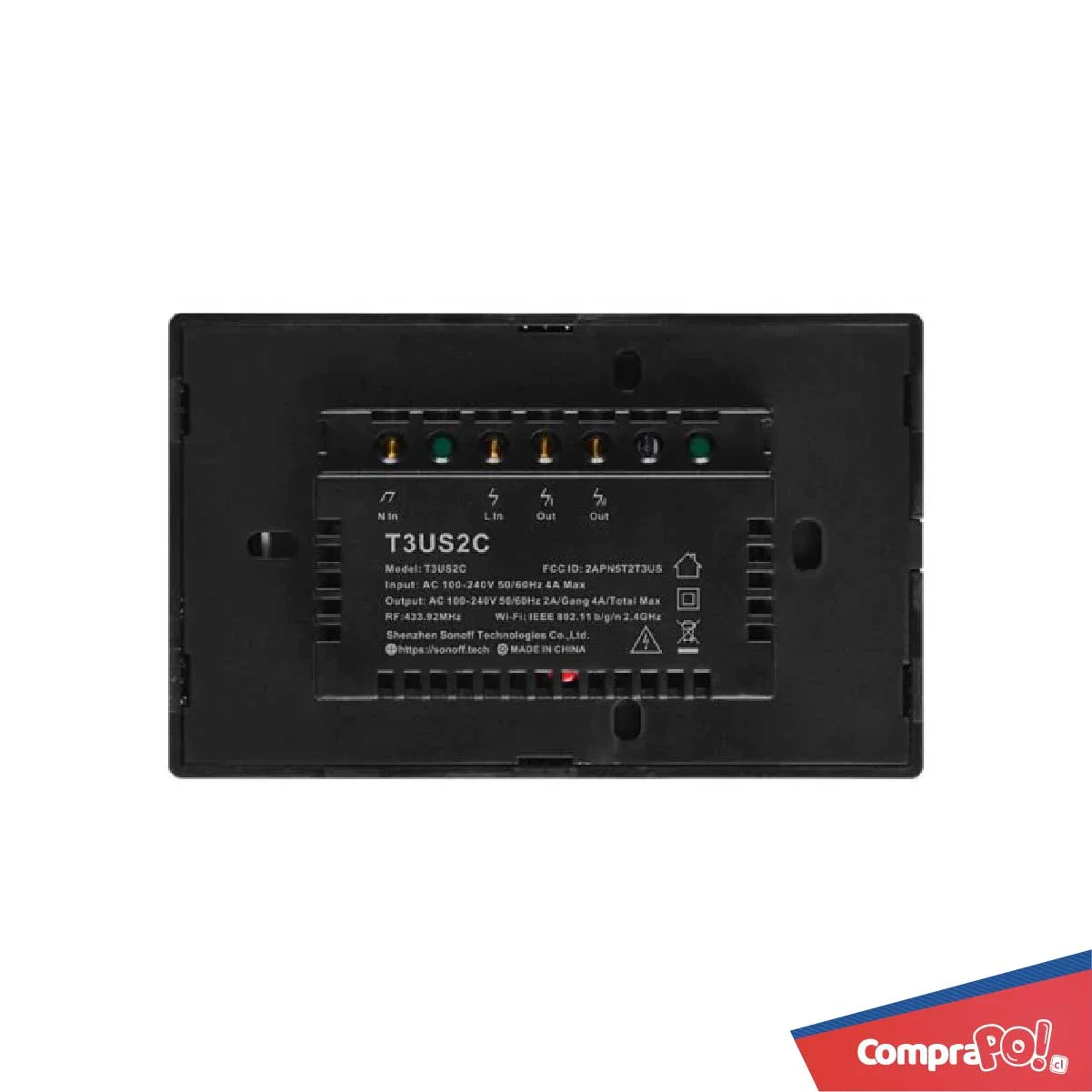 Interruptor Tactil De Pared Wifi Inteligente T3 2 Comprapo